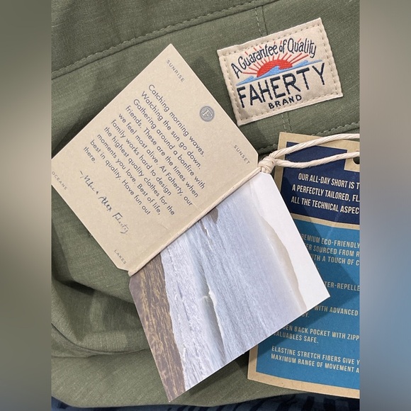 Faherty All Day Shorts Olive Green 30 Waist 9” Inseam NWT - Picture 9 of 12